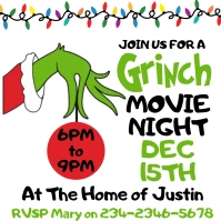 Grinch Movie Night Party Instagram Template