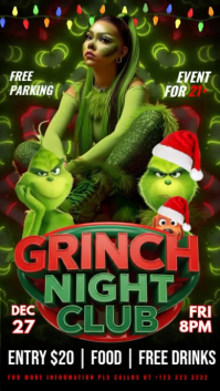 Noir Grinch Night Club Event Instagram Story Template