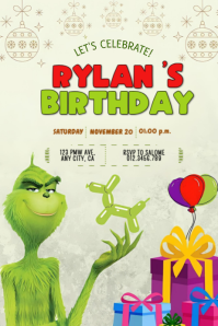 Yellow Birthday Party Poster Template