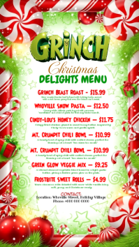 Grinch Xmas Club Party Night Instagram Story template