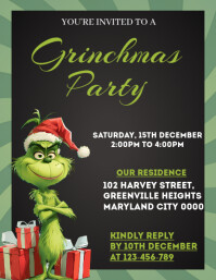 黑色 Grinchmas Party Flyer Template