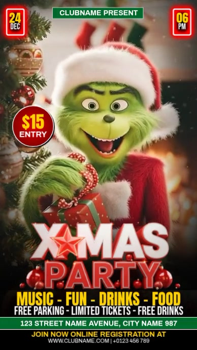 Grinchmas Gift Giving Party Template | PosterMyWall