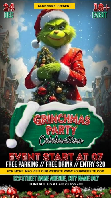 Plantilla de Grinchmas Party | PosterMyWall