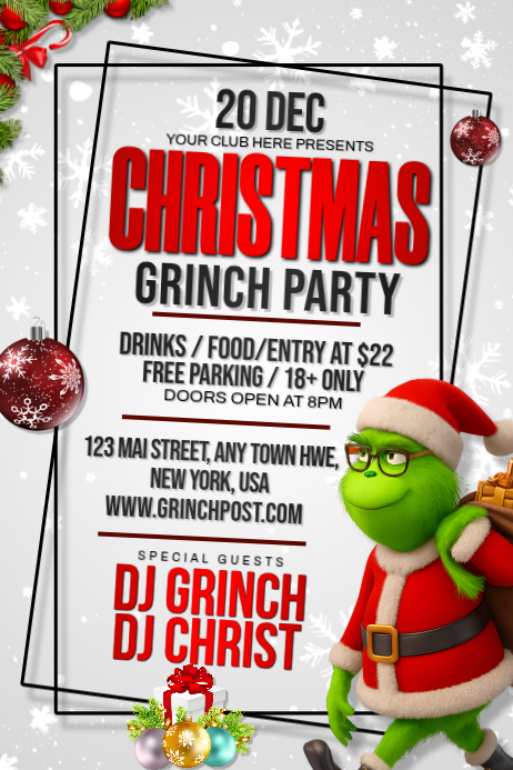 Grinchmas Party Iphosta template