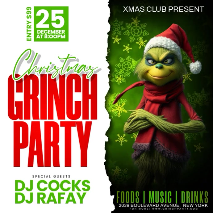 Plantilla de Grinchmas Party | PosterMyWall