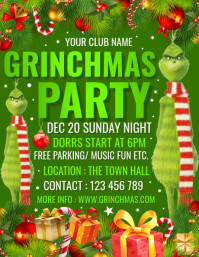 Giallo grinchmas party flyer Flyer Template