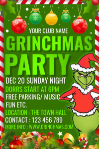 Giallo Grinchmas Party Poster Template