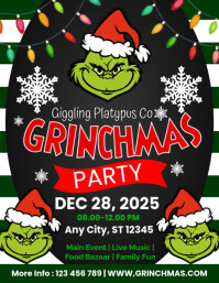 黑色 Grinchmas Party Flyer Template