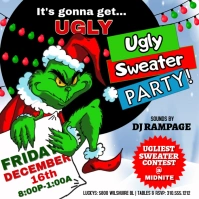 Grinchmas Ugly Sweater Party Invitation Template Сообщение Instagram