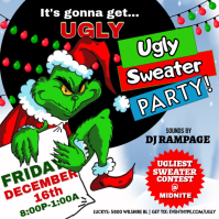 Black Ugly Sweater Party Post Instagram Template