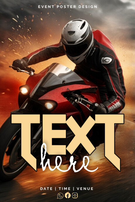 Gritty Bike Rally Poster Background – Trending Road Event Drop Plakkaat template