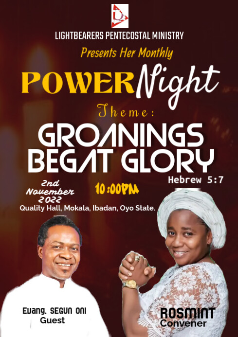 Modèle Groanings begat Glory Church Flyer Template | PosterMyWall
