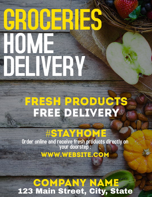 groceries home delivery services flyer Template PosterMyWall