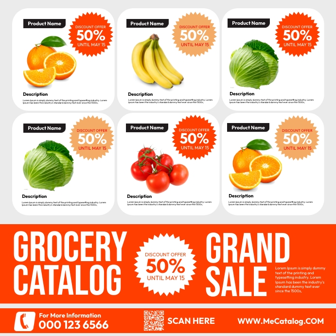 Plantilla de Grocery Catalog Layout PosterMyWall
