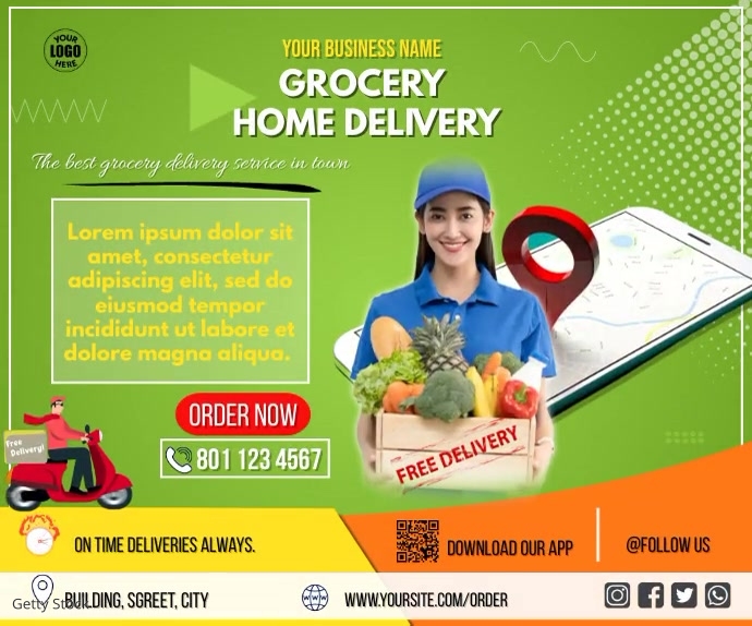 Weekend Delivery Ad grocery delivery ad Template | PosterMyWall