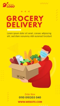 Grocery Delivery Ad Instagram Story template