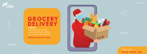 Grocery Delivery Ad Facebook-coverfoto template