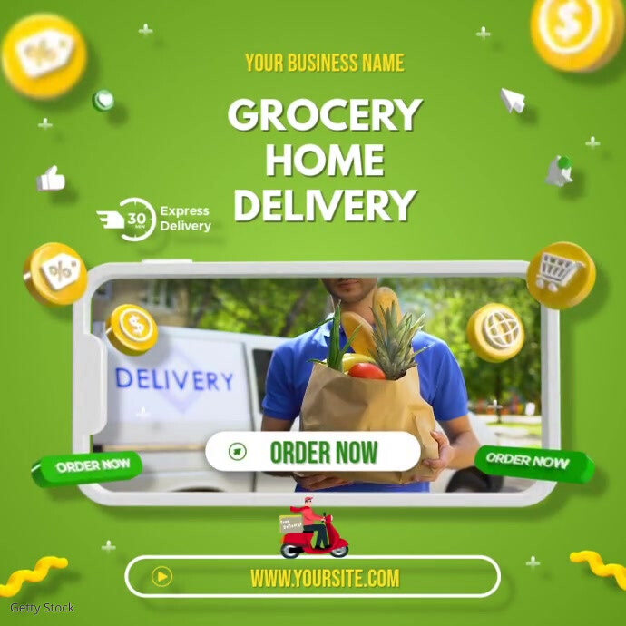 Weekend Delivery Ad grocery delivery ad Template | PosterMyWall