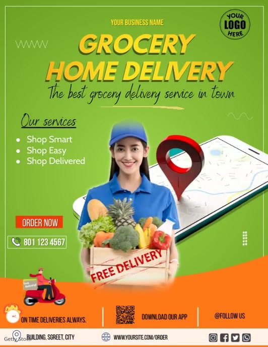 Weekend Delivery Ad grocery delivery ad Template | PosterMyWall