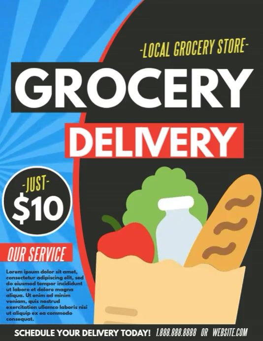 Grocery delivery Flyer (US Letter) template