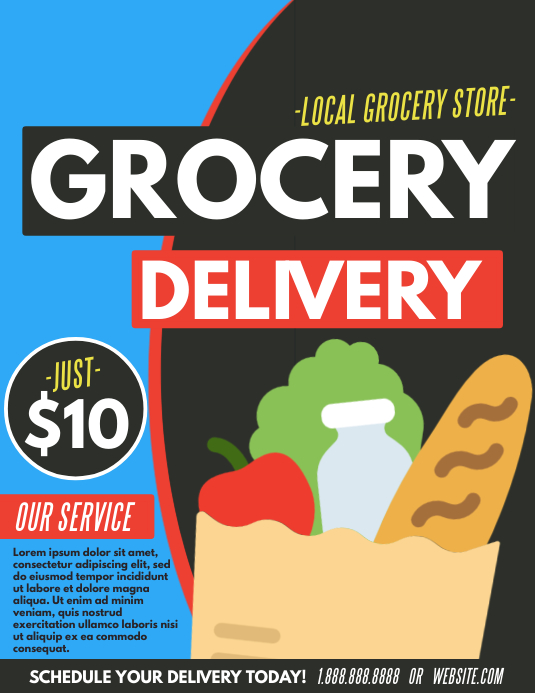 Grocery delivery Template PosterMyWall