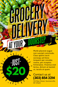 Grocery Delivery Poster template