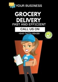 Grocery delivery flyers A4 template