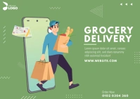 Grocery Delivery Postcard template
