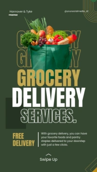 grocery delivery service template Instagram-verhaal