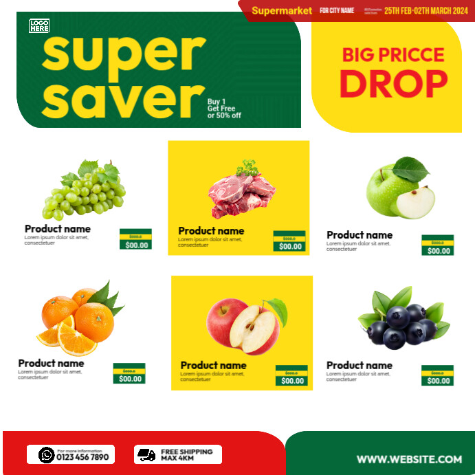 Deal. Add Copy of Grocery Discount Ads | PosterMyWall