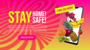 Supermarket web banner Præsentation (16:9) template