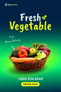 Grocery fresh food Pinterest template