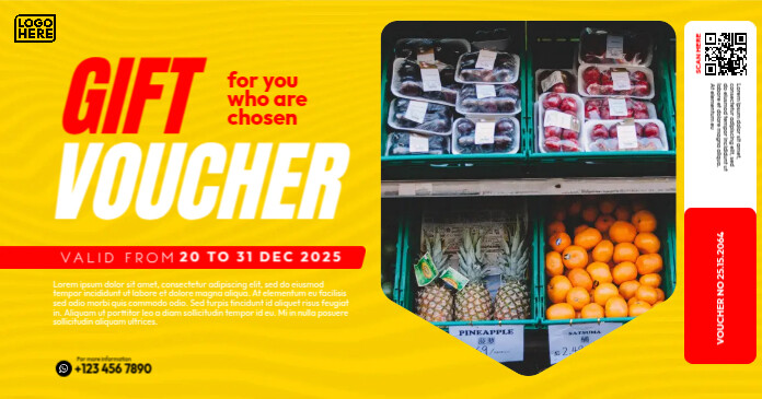 Grocery Gift Voucher Template | PosterMyWall Grocery Gift Voucher Template | PosterMyWall