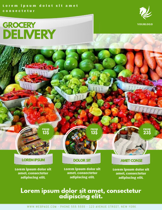 Delivery Flyer Examples Grocery Home Delivery Flyer Template | PosterMyWall
