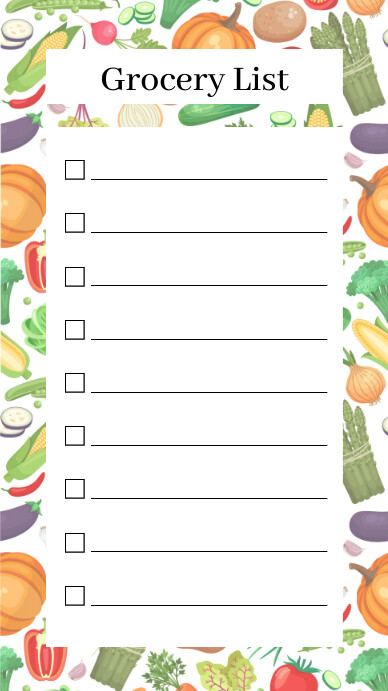 Grocery List Template | PosterMyWall