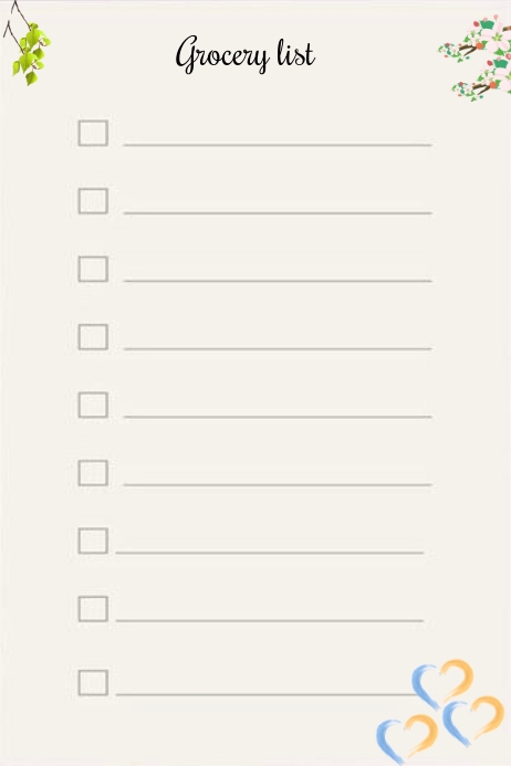 Grocery list Poster template