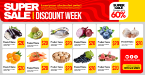 Grocery Product Catalog Facebook Shared Image template