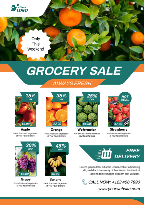 Grocery Sale Flyer A4 template