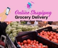 GROCERY SHOP 4 Large Rectangle template