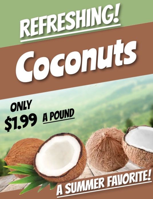 GROCERY STORE COCONUTS SALE Template PosterMyWall