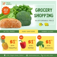 Grocery Store Covid-19 Square Ad Instagram Post template