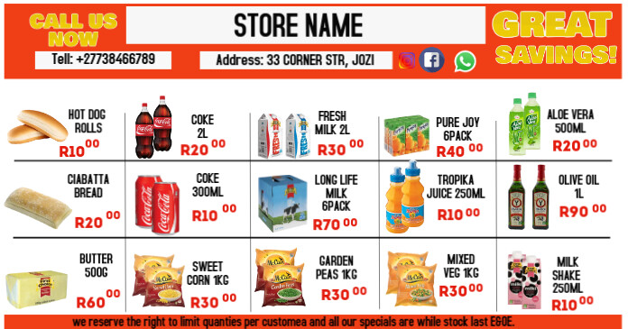 GROCERY STORE FLYER Isithombe Esabiwe ku-Facebook template