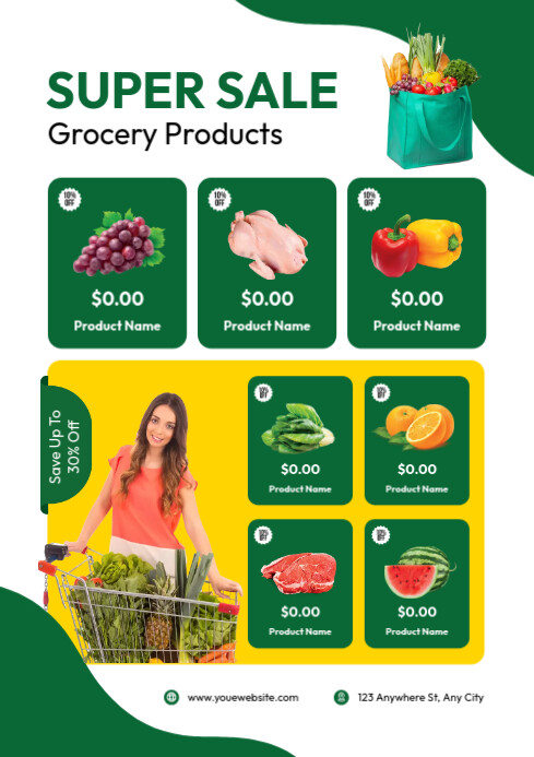 Grocery Store Flyer A4 template