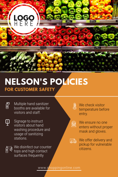 Grocery Store Reopening Guidelines Poster Template | PosterMyWall