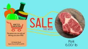 grocery store sale digital display template