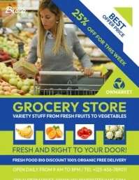 Grocery Store Video Template Flyer (US Letter)