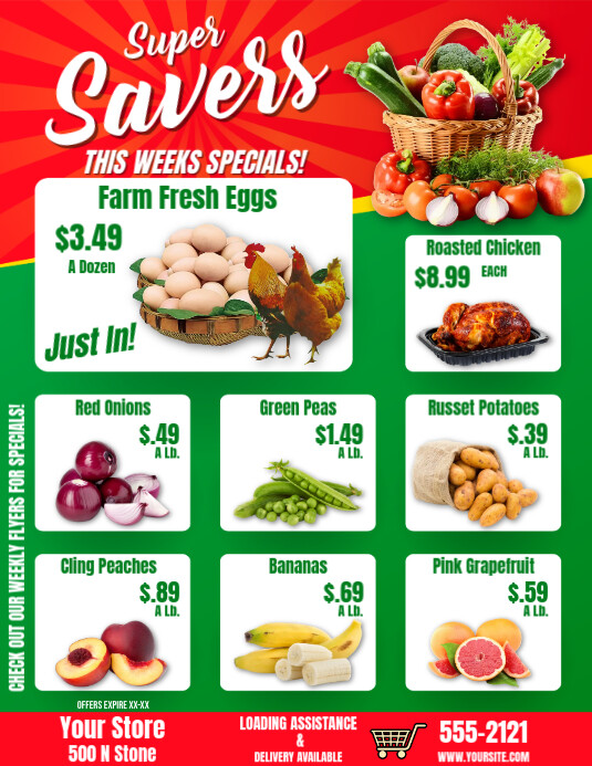 Weekly Shop Grocery Store Weekly Sales Ad Flyer Flyer (us Letter) Template ...