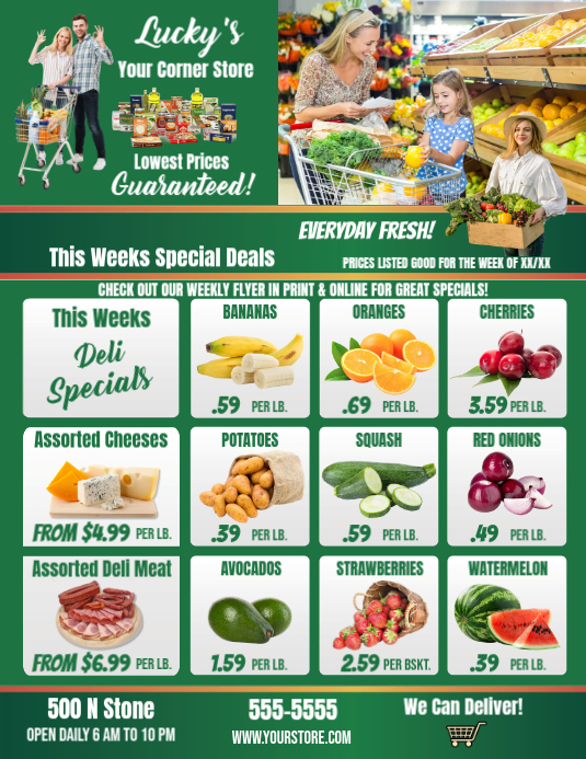 Weekly Shop Grocery Store Weekly Specials Flyer Template | PosterMyWall