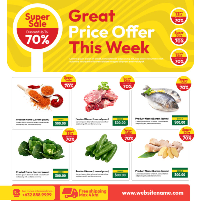 Grocery Super Sale Offer Template | PosterMyWall