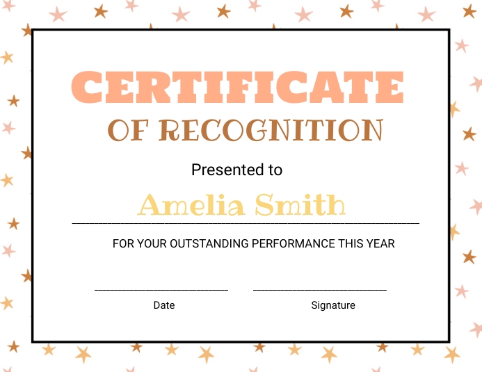 Groovy Certificate of Recognition Flyer (US Letter) template